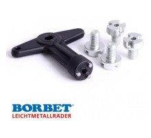 BORBET A wheel cap locking bolt set + key